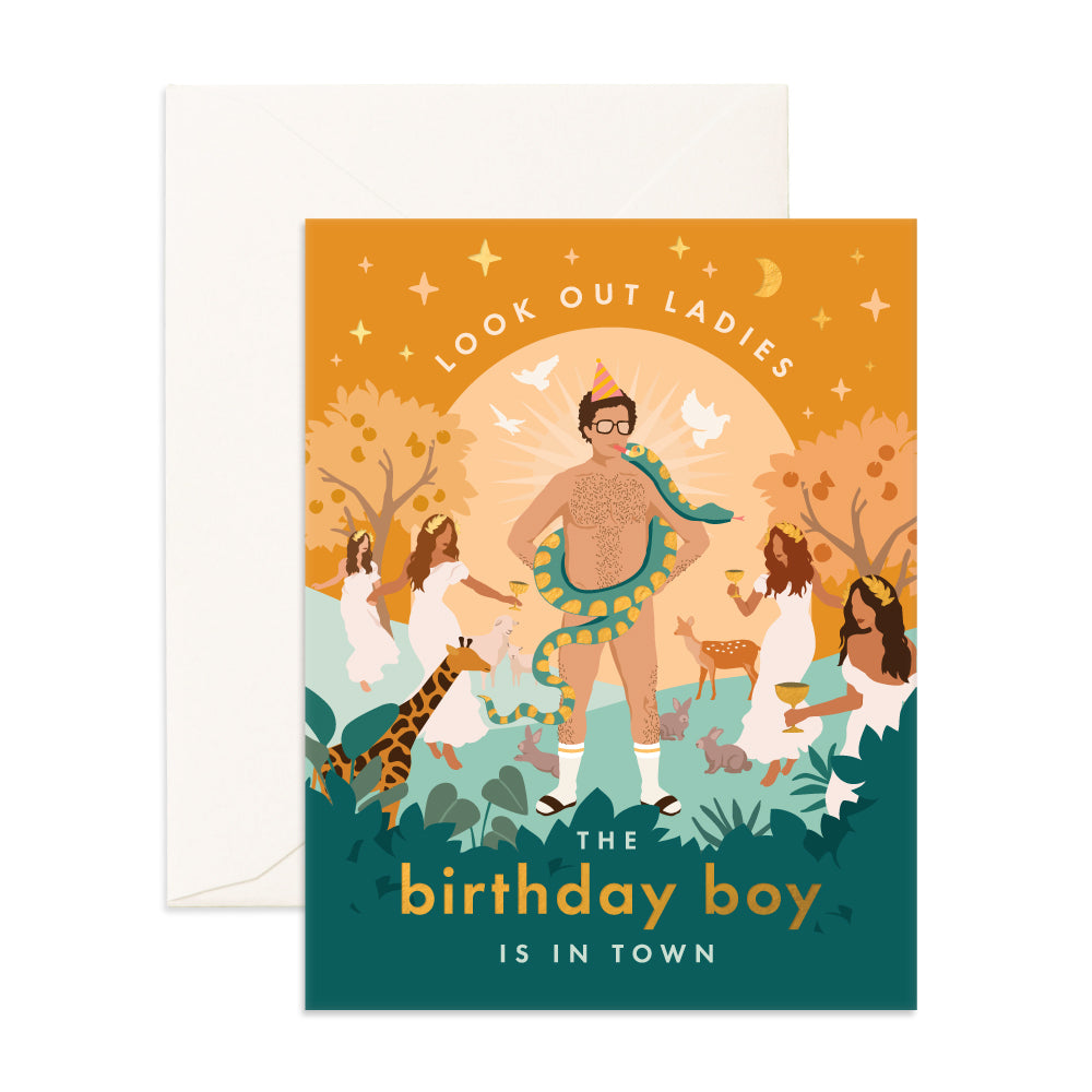 Birthday Boy Is In Town Greeting Card