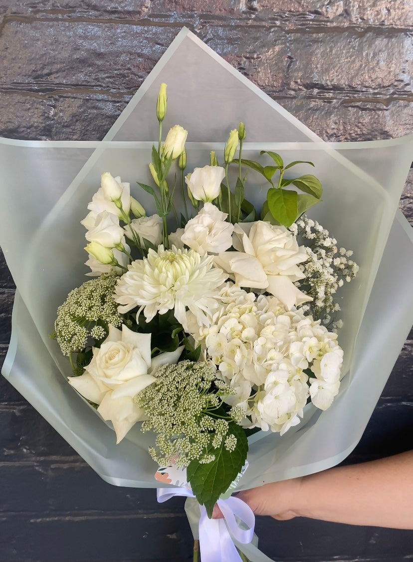 Simply White and Green Bouquet
