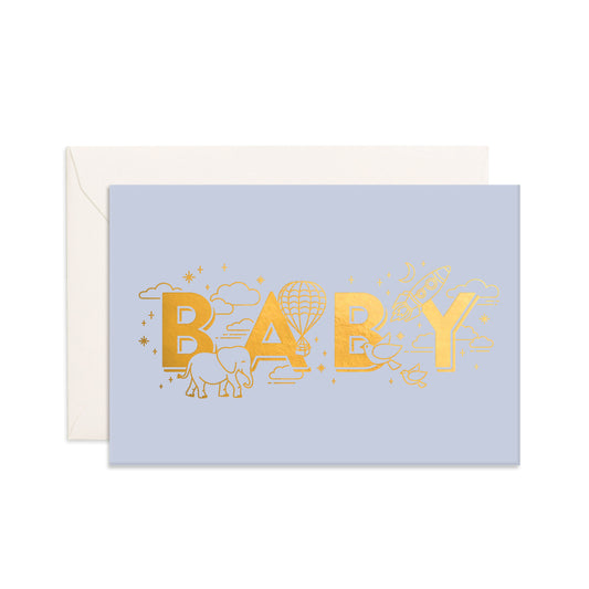 Baby Blue Mini Greeting Card